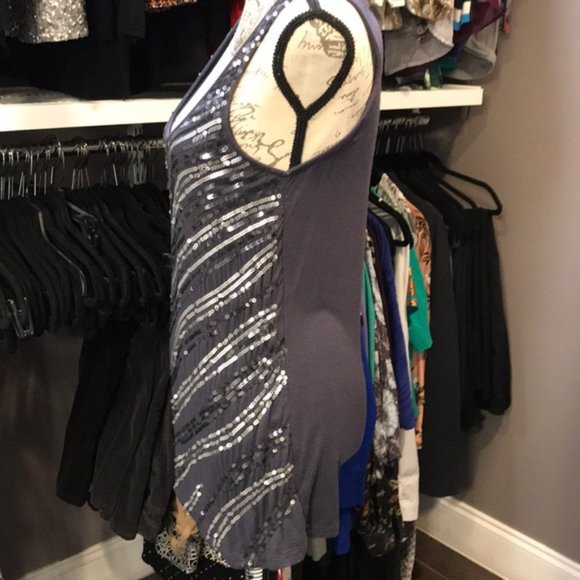 3/$30 Mercer & Madison Sequin Sleeveless Tank Top - Picture 1 of 4